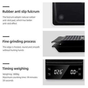 Koffie - Weegschaal - 3kg/0.1g - Met Timer - Digitale - Voor Koffieliefhebbers - Model 3kg Apsilon