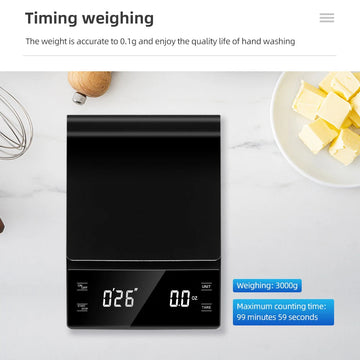 Koffie - Weegschaal - 3kg/0.1g - Met Timer - Digitale - Voor Koffieliefhebbers - Model 3kg Apsilon