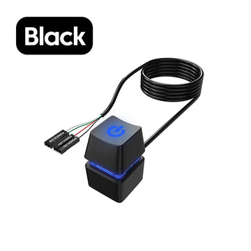 Desktop Serie - PC Schakelaar - Blauwe LED Lichten - Externe Aan/Uit Knop - Verlengkabel - Voor Thuis en Kantoor - Model 1.8m Apsilon