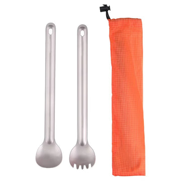 Tiartisan lepel of spork met lange steel voor kamperen
