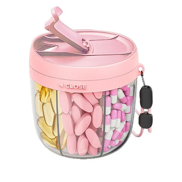 Portable 7-Compartment Vitamin Supplement Storage Box Energy Boost Capsule Organizer with Confusion-Reducing Design Apsilon