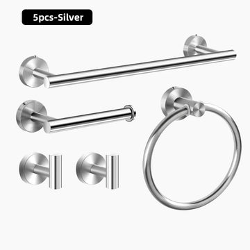 Badkamer Serie - Accessoires Set - RVS Materiaal - Wandmontage - Badkamer Set - Voor Thuisgebruik - Model A1 Apsilon