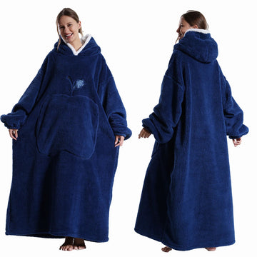 Winter Dikke Sherpa Hoodie Dekbed met Mouwen Oversized Super Zacht Warme Pluche voor Volwassenen Vrouwen en Mannen Model 140cm Apsilon