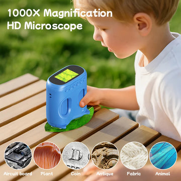 Microscope and Telescope 2 in 1Children's optical educational toys 2MP HD Camera Microscope 1000x magnification Christmas Gifts Apsilon