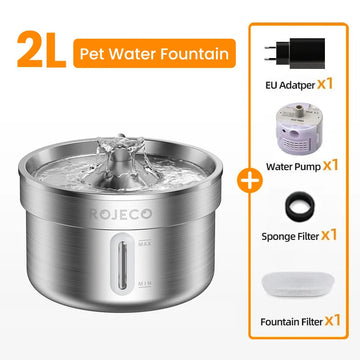 ROJECO - Drinkfontein - Roestvrij Staal - Automatisch - Slim Waterdispenser - Voor Kat en Hond - Model 1 Apsilon