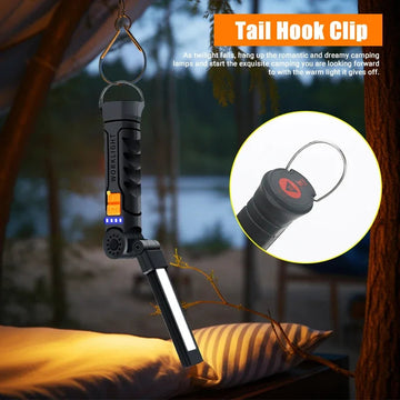 COB LED Serie - Draagbare Zaklamp - USB Opladbaar - Magnetisch - Werklamp - Voor Kampeerders - Standaard Model Apsilon