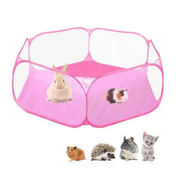Draagbare Serie - Dierenkooi - Transparant - Vouwbaar - Speelpen - Voor Kleine Huisdieren - Model Standaard Apsilon