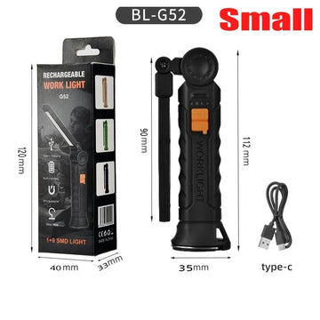 COB LED Serie - Draagbare Zaklamp - USB Opladbaar - Magnetisch - Werklamp - Voor Kampeerders - Standaard Model Apsilon