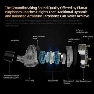 KZ PRX Oordopjes met Vierde Generatie Planar Diaphragm Hifi voor Sport Model PRX Apsilon