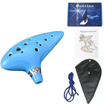 Miwayer - Ocarina - 12-Toons Alto C Systeem - Hoogwaardig Keramisch Materiaal - Muziekinstrument - Voor Muzikanten - Blauw Apsilon