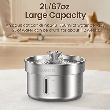 ROJECO - Drinkfontein - Roestvrij Staal - Automatisch - Slim Waterdispenser - Voor Kat en Hond - Model 1 Apsilon
