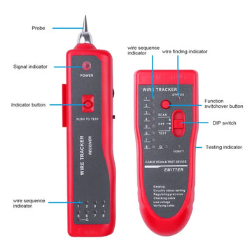 kebidumei LAN Network Cable Tester Cat5 Cat6 RJ45 UTP STP Line Finder Wire Tracker Tracer Diagnose Tone Distance Cable Tester Apsilon