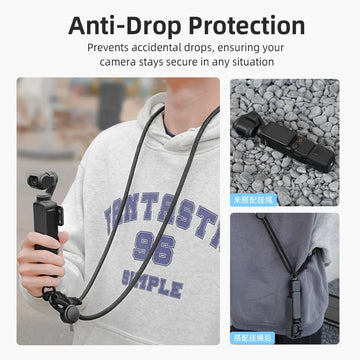 Sportcamera - Camerariem - Verstelbaar - Anti-Verlies - Nekriem - Voor Fotografen - Model Pocket 3 Apsilon