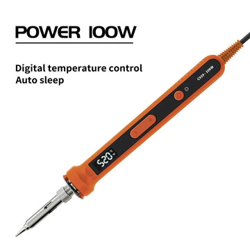 100W Digital Electric Soldering Iron Kit Set 220V Temperature Adjustable Welding Tool Ceramic Heater Soldering Tips Rework Apsilon