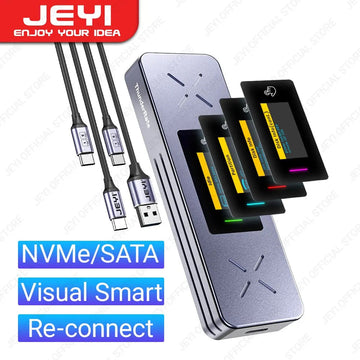 JEYI i9X - Slimme SSD Behuizing - USB 3.2 Gen 2 10Gbps - Visueel Display - Externe Adapter - Voor Geavanceerde Gebruikers - Model i9X Apsilon