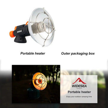 Draagbare Kampeerverwarmer - Snel Opwarmend - Gaslekkagebestendig - Buiten - Voor Kampeerders - Model WS001 Apsilon