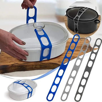 54cm Reusable Lid Strap Silicone Elastic Band Universal Pot Lid Holder for Lunch Box Strap Elastic Band Outdoor Tableware Tool Apsilon