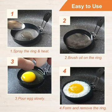 Anti-scald Egg Fried Ring Professional Stainless Steel Nonstick Round Pancake Mold Cooking Egg Mould Breakfast Sandwich Tools Apsilon