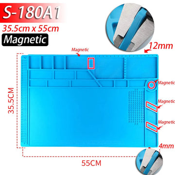 Silicone - Soldeermat - Hittebestendig 932°F - Antistatisch - Magnetisch - Soldeer - Voor Elektronica Reparateurs Apsilon