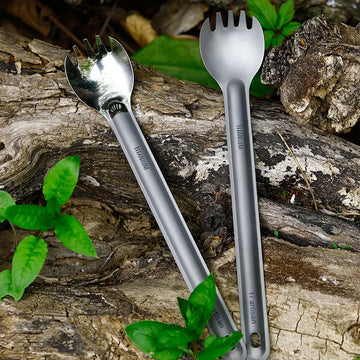 Tiartisan lepel of spork met lange steel voor kamperen