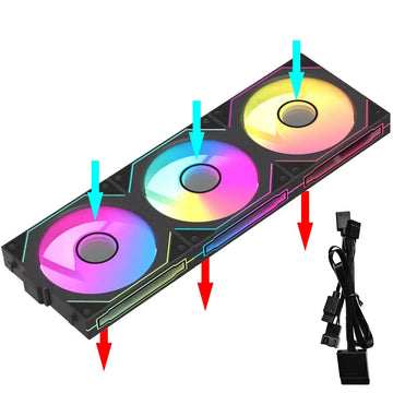 JUMPEAK MX120 240mm 360mm Modular Stackable Splicing PC 120mm Case Cooling Fan ARGB Infinite Mirror For Computer Water Cooler Apsilon