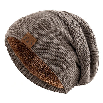 Winter Collectie - Beanie Muts - Slouchy Design - Met Bont Voering - Gebreide - Voor Heren en Dames Apsilon
