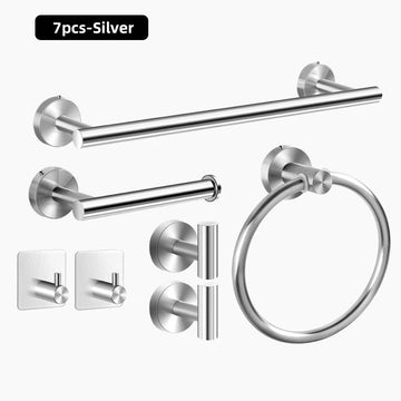 Badkamer Serie - Accessoires Set - RVS Materiaal - Wandmontage - Badkamer Set - Voor Thuisgebruik - Model A1 Apsilon