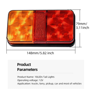 Ultra Bright - LED Achterlicht - Eenvoudige Installatie - Waterdicht - Auto Lamp - Voor Pick-up Truck - Model 12V Apsilon