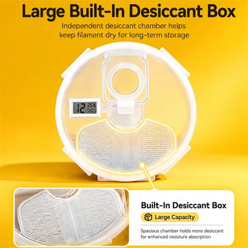 Airtight Wall Hanging 3D Filament Dry Box Humidity Temperature Meter Equipped Smooth Feeding 1KG Filament Drying Storage Holder Apsilon