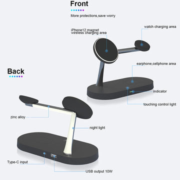 3 in 1 - Draadloze Lader Stand - Snel Opladen - Magnetisch - Oplader - Voor Apple Gebruikers - iPhone 12-16 Apsilon