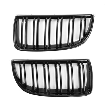 BMW Serie - Nierenrooster - Glanzend Zwart - Dubbele Spijlen - Racing Grill - Voor BMW E90 E91 - Model E90 E91 Pre-Facelift 2005-2008 Apsilon