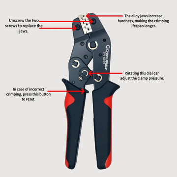 DuPont Terminal Crimping Pliers Set with Five Die Heads and Wire Stripping Pliers Tool Kit for Automotive Terminals Apsilon