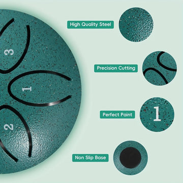 3 Inch Steel Tongue Drum - 6 Tone Handheld Instrument for Meditation & Yoga, Perfect Musical Gift for Beginners Apsilon
