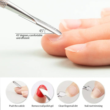 Nailpop - Nagelknipper Set - Roestvrij Staal - Cuticula Pusher - Manicure - Voor Thuisgebruik - Model NP Apsilon