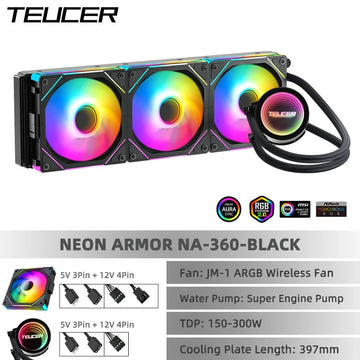 Teucer NA-360 Waterkoeling Radiator Voor Intel LGA En AMD AM CPU Koeling Koeler Voor Geavanceerde Systemen Apsilon