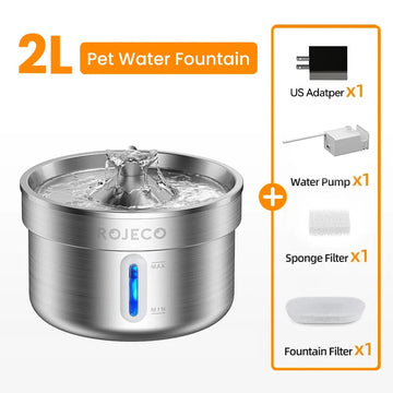 ROJECO - Drinkfontein - Roestvrij Staal - Automatisch - Slim Waterdispenser - Voor Kat en Hond - Model 1 Apsilon
