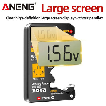 ANENG - Batterijtester - LCD Display - Universeel - Detector - Voor Huishoudelijk Gebruik - Model BT189 Apsilon