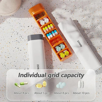 Weekly Travel Pill Organizer, Daily Cute Pill Box 7 Day, Small Pill Case Holder To Vitamins, Supplements, Pretty Medicine Box Apsilon