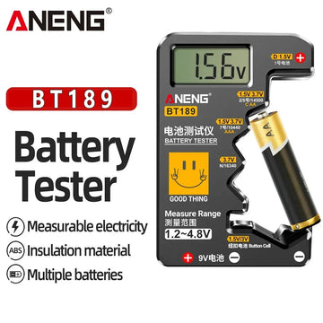 ANENG - Batterijtester - LCD Display - Universeel - Detector - Voor Huishoudelijk Gebruik - Model BT189 Apsilon