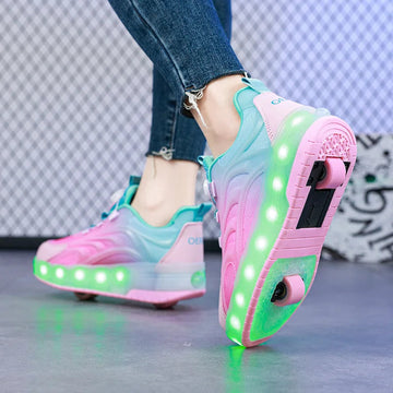LED Roller Serie - Rollerschaatsen - Lichtgevende Wielen - USB Opladen - Skate - Voor Kinderen - Model Pro Apsilon