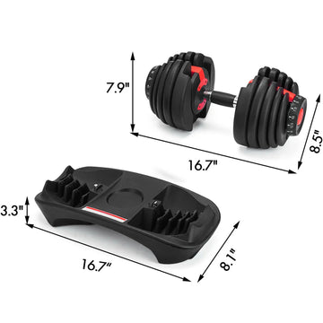 Aanpasbare Halters - Verstelbaar Gewicht - 5-52.5 LBS - Sterkte Training - Fitness - Voor Thuisgebruikers - Model 52.5LBS Apsilon
