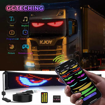 LED Ogen - LED Matrix Paneel - Fel RGB Lichten - App Besturing - Scrollend - Voor Vrachtwagen - Model 2121 Apsilon