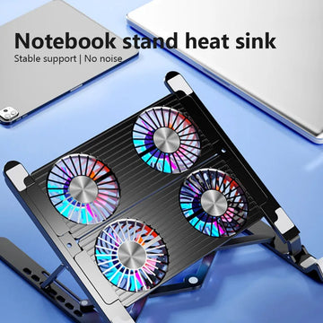New Laptop Cooler Base Stand Foldable Laptop Cooling Pad Portable Adjustable Notebook Stand for 13-17.3 Inch with 4 Fans Apsilon
