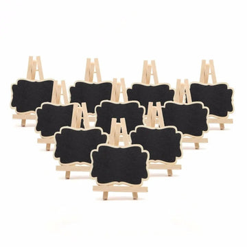 Houten Serie - Mini Schoolbord - Draagbaar - 10 Stuks/Set - Decoratief - Voor Feesten en Bruiloften - Model 10PCS Apsilon