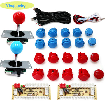 Arcade 2 Player Zero Delay Kit Mando Arcade Usb Encoder To Pc Rasberry Pi SANWA Push Button Joystick Usb Arcade Cabinet Apsilon