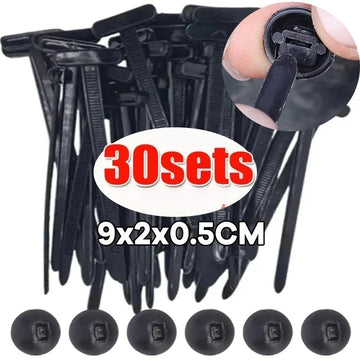 Universal Nylon Cable Tie Buckle Auto Fastener Screw Replacement Clip Car Fender Trunk Engine Guard Panel Wire Management Secure Apsilon