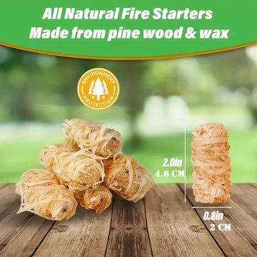 Natuurlijk Vuurstarter - Houtstokken - 100% Natuurlijk - Lange Brandtijd - Hout - Voor Buitenliefhebbers - 30/100 Stuks Apsilon