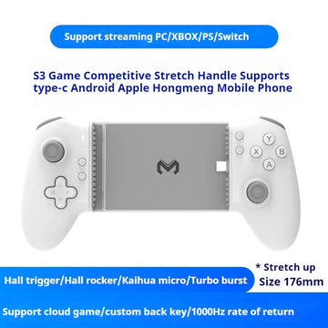 Memo S3 Uitrekbare Gamecontroller Type-C Hall Effect Joystick Voor Android iOS en Tablets Gamers Apsilon
