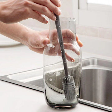 Silicone Milk Bottle Brush Cup Scrubber Glass Cleaner Kitchen Cleaning Tool Long Handle Drink Bottle Glass Cup Cleaning Brush Apsilon
