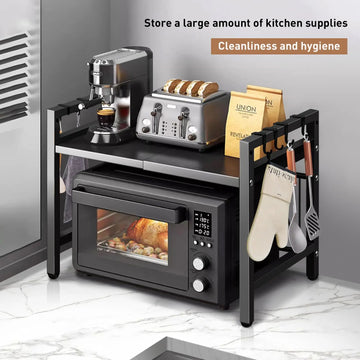 Keuken Serie - Uitbreidbare Microwave Organizer - Vochtdicht en Roestvrij - Efficiënte Opslag - Voor Thuisgebruikers - Model EX64 Apsilon